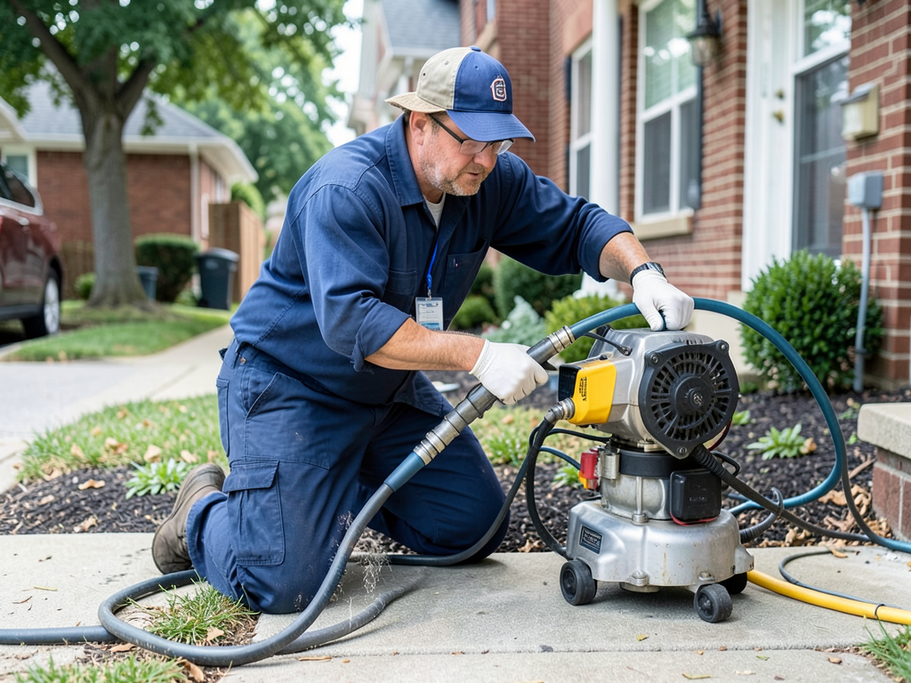 Professional hydro jetting to clear stubborn tree